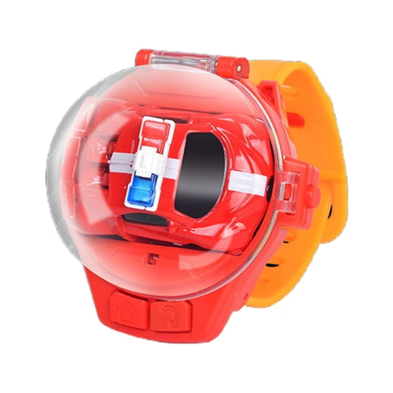 4 Color Options Car Wearable Watch Novelty RC Car Toy Watch Mini Watch Portable Car Cartoon Shape USB Charging Watch Car 2023