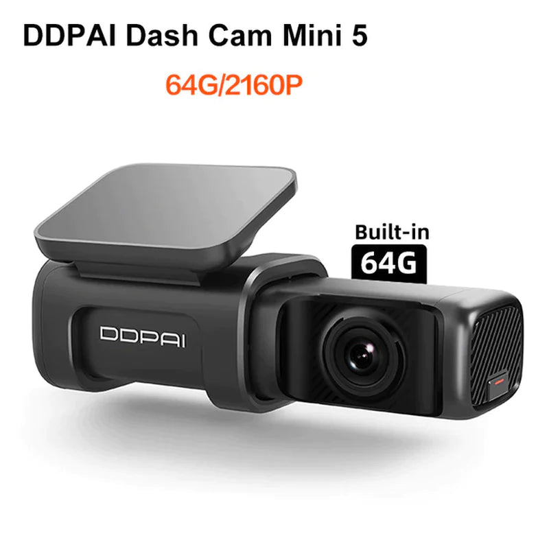 DDPAI Dash Cam Mini 5 2160P 4K UHD 64G DVR Android Car Camera Build-In Wifi GPS 24H Parking Auto Drive Vehicle Video Recroder