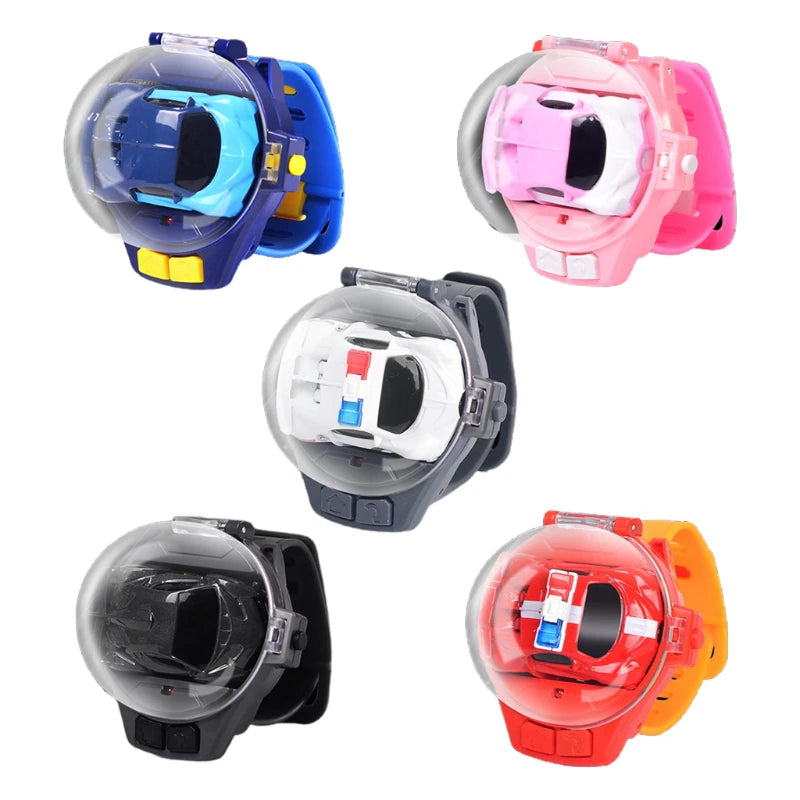 4 Color Options Car Wearable Watch Novelty RC Car Toy Watch Mini Watch Portable Car Cartoon Shape USB Charging Watch Car 2023