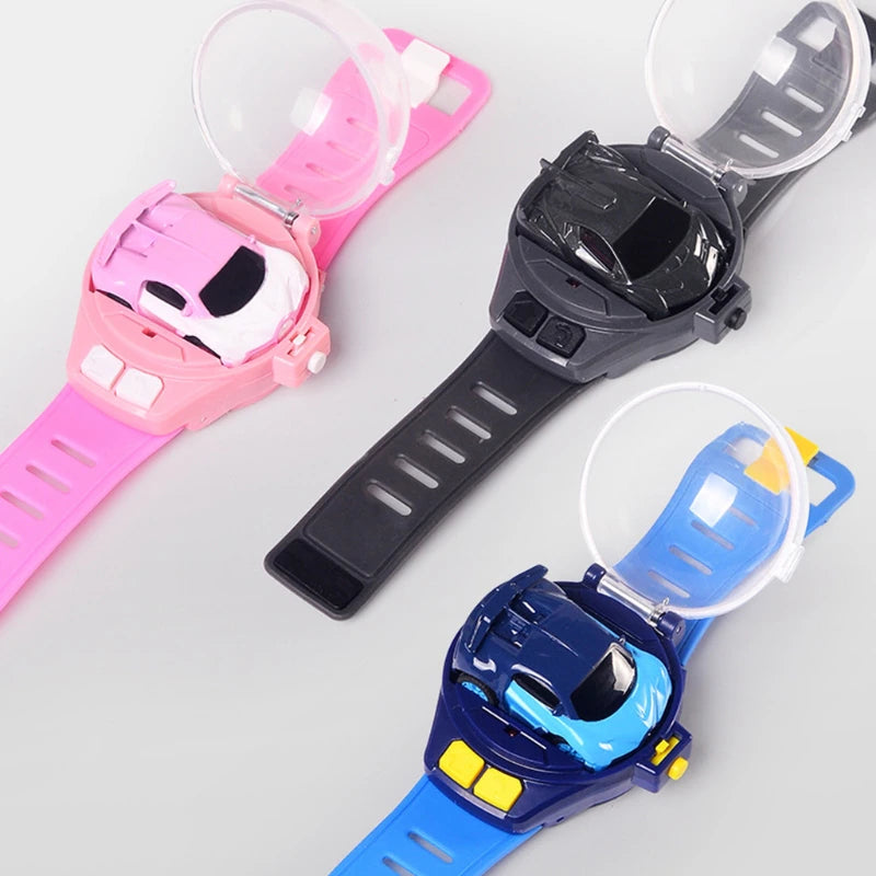 4 Color Options Car Wearable Watch Novelty RC Car Toy Watch Mini Watch Portable Car Cartoon Shape USB Charging Watch Car 2023